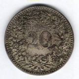 20 Rappen 1858 - sehr schön+